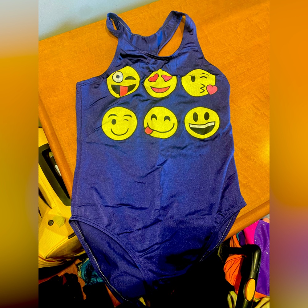 Girls smiley face bathing suit size 16